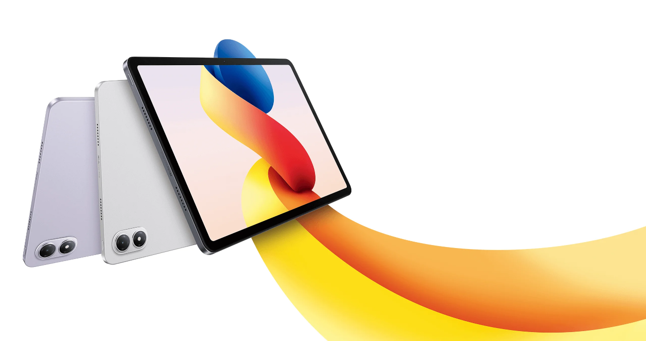 Redmi Pad 2 Pro — prezentacja tabletu od frontu i z tyłu na jasnym tle